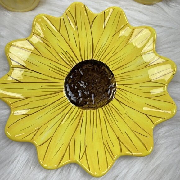 Lemon Salt & Pepper Shakers Set S & P Kitchen Decor Sunflower Plate - Picture 8 of 9